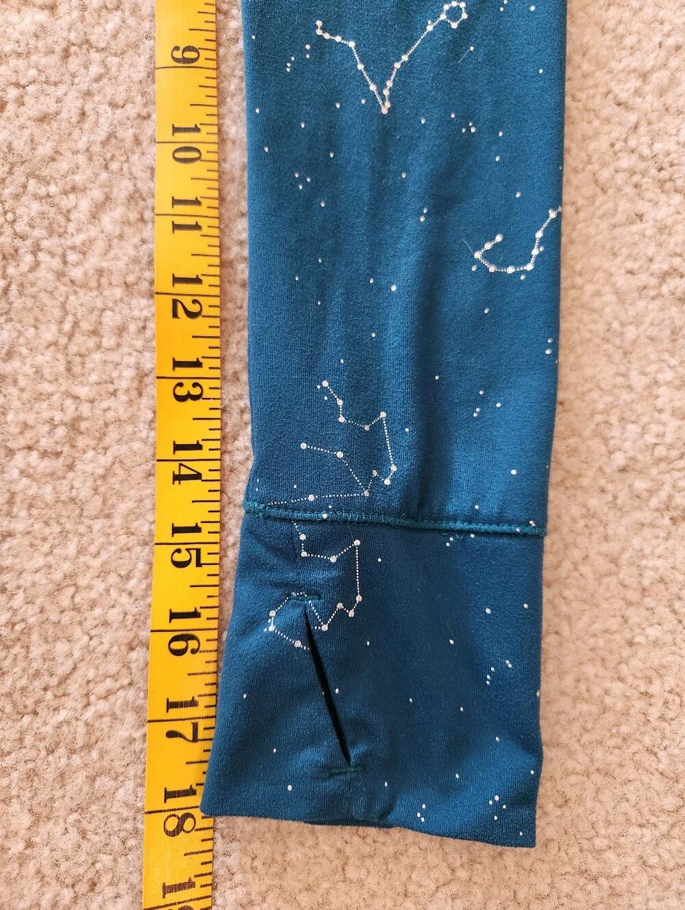 TEK Gear Girls Dk Teal Long Sleeve Shirt Constellation Pattern Keyhole XL 14-16
